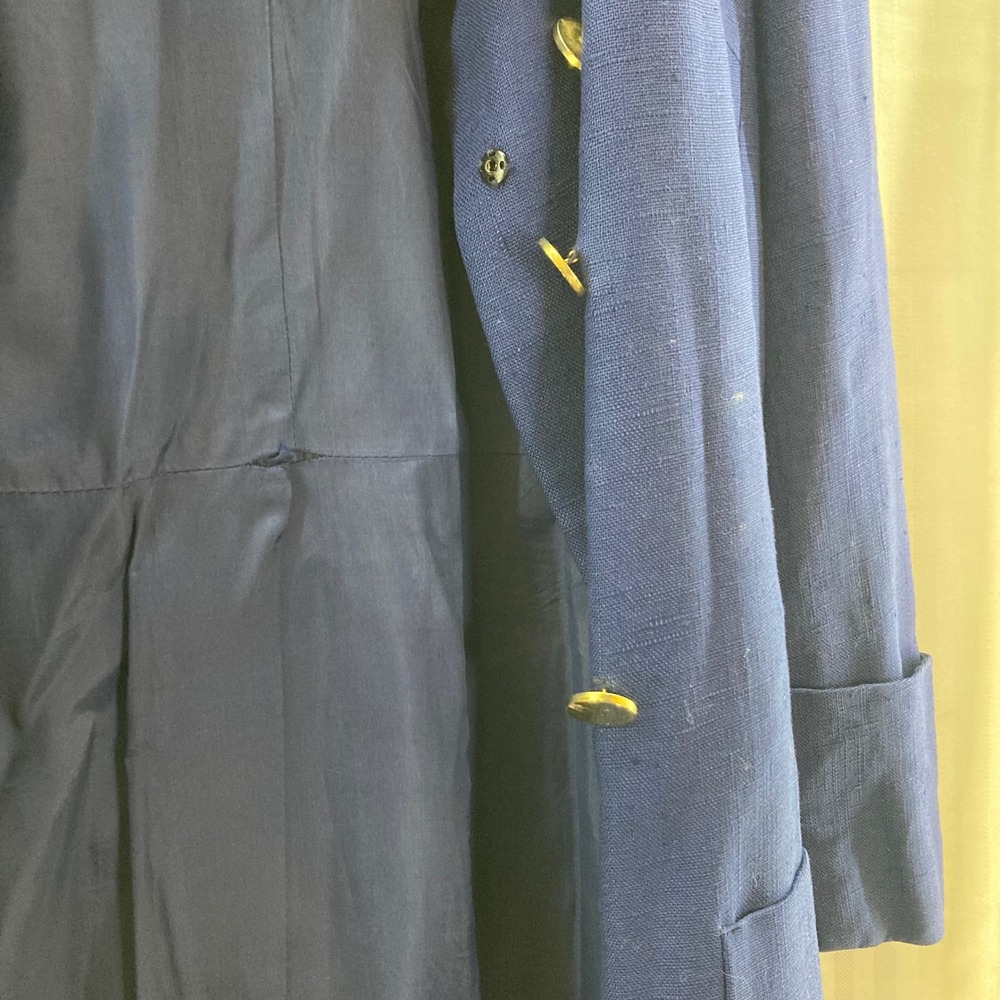 Vtg Frank Smith Saks Fifth Avenue Double Breasted Blue Wool Blend Blazer Coat 8 - Picture 6 of 13